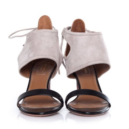 Aquazzura - Sandaal (open schoen) in beige suede en zwart..., Kleding | Dames, Schoenen, Aquazzura, Lungarno Corsini 8 50123 Firenze (Florence) Italië