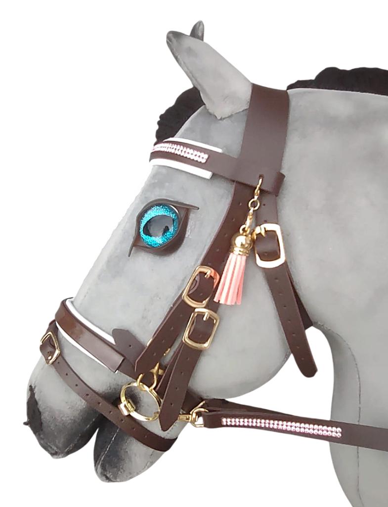 Hobbyhorse hoofdstel bruin met roze, Ophalen of Verzenden, Nieuw