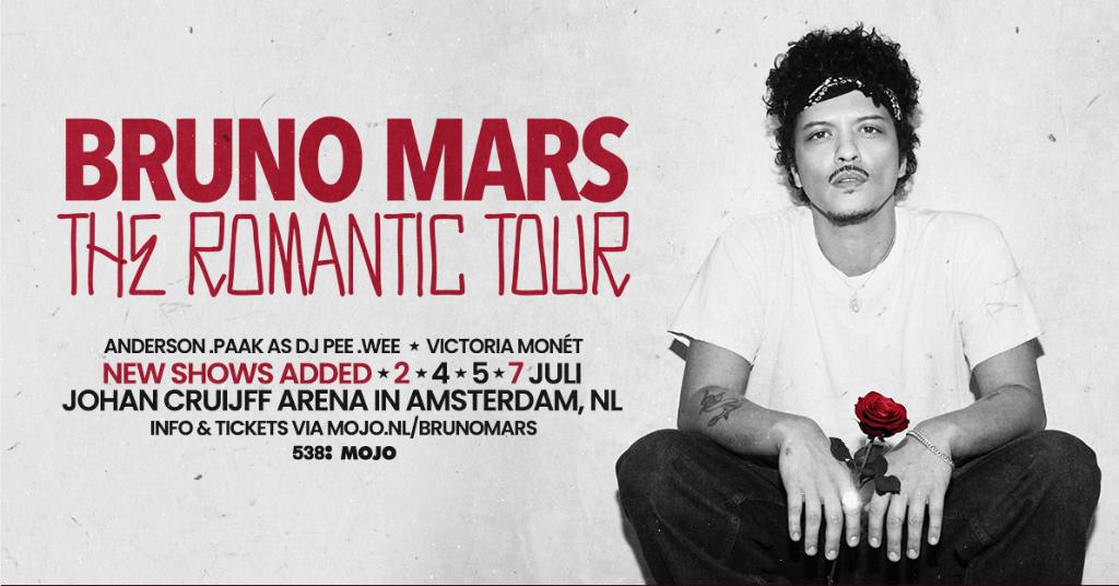 Bruno Mars / 2x top tickets / stoelen / 1e ring / do 2 jul, Tickets en Kaartjes, Twee personen, Juli