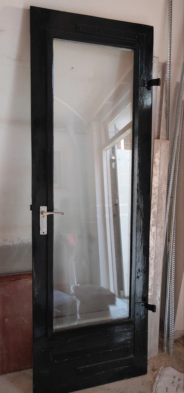 Hardhouten deur met dubbelglas, 73x215 cm, Ophalen of Verzenden