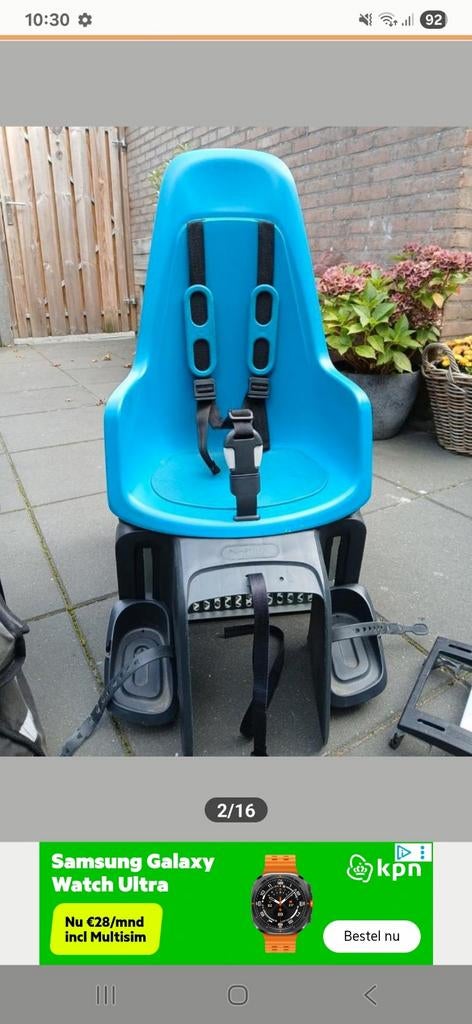 Bobike achterzitje - Blauw, Fietsen en Brommers, Fietsaccessoires | Fietsstoeltjes, Ophalen of Verzenden