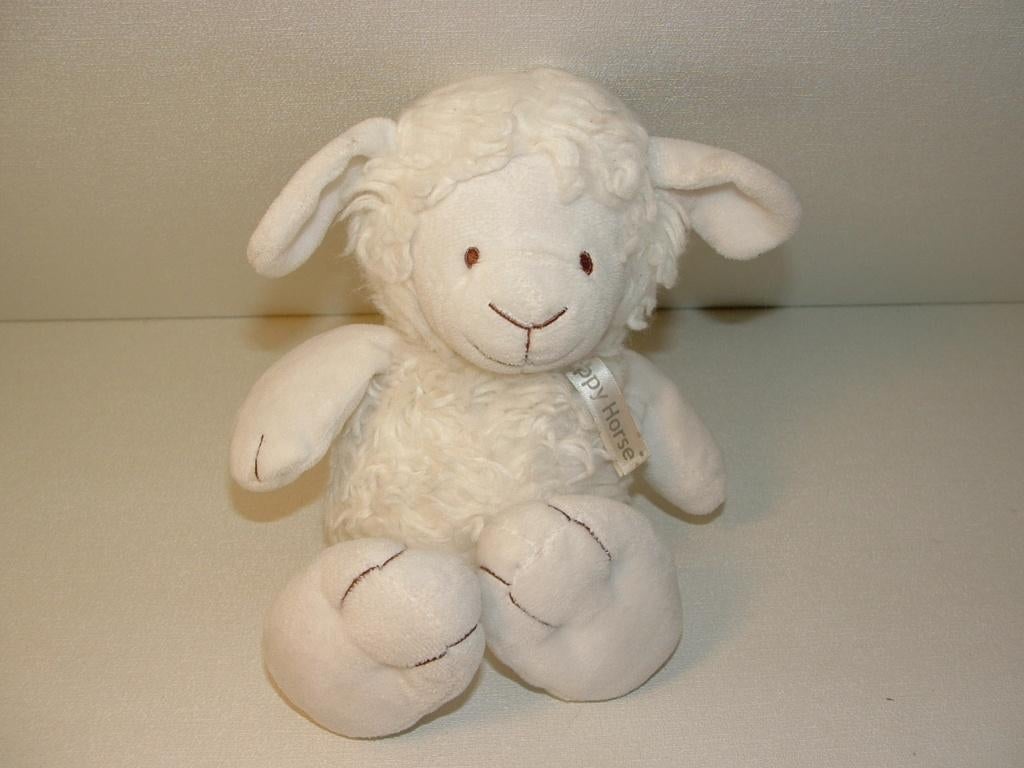 HAPPY HORSE SCHAAP PLUCHE WOLLIG KRULLEND WIT MET, Verzenden, Nieuw, Overige typen