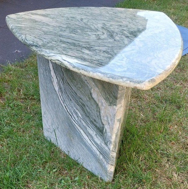 Vintage Natuursteen Bijzettafel - Roche Bobois  1970 's l, Overige materialen, Gebruikt, 50 tot 100 cm, Overige vormen