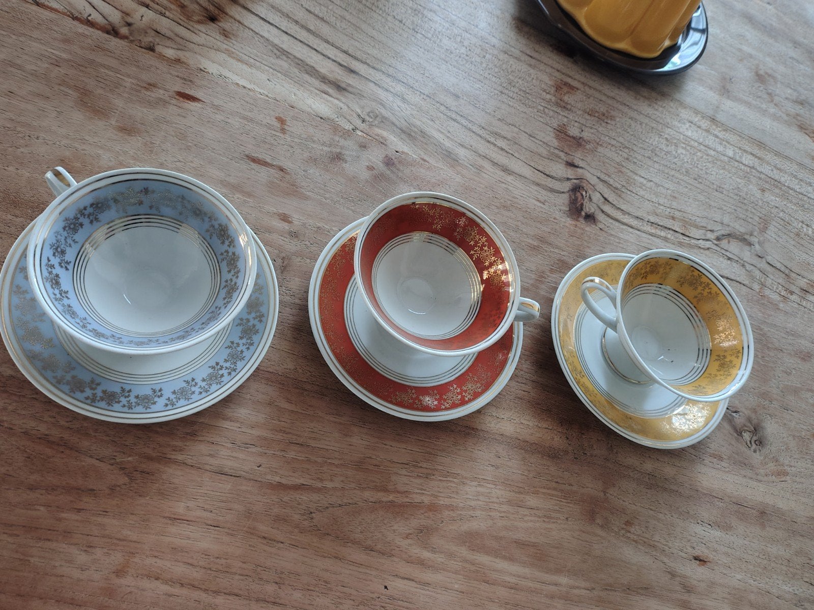 Vintage Kop en Schotel Set - 3 Stuks ddr veb, Ophalen of Verzenden