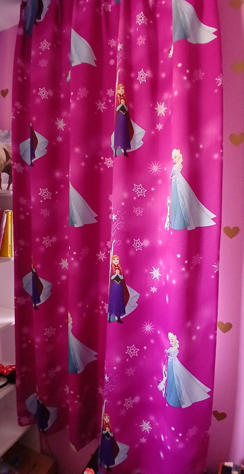 Frozen Gordijn Anna en Elsa - 92x208 cm, Ophalen of Verzenden, Zo goed als nieuw, Gordijn, Verduisterend
