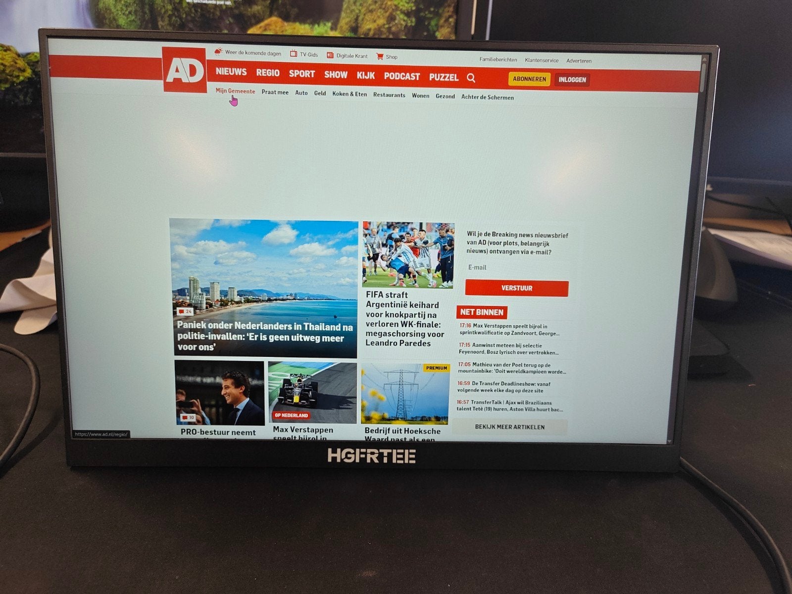 HGFRTEE 16" Portable Monitor 1920x1200 USB-C HDMI + Hoes, Computers en Software, Monitoren, Ophalen of Verzenden, 60 Hz of minder