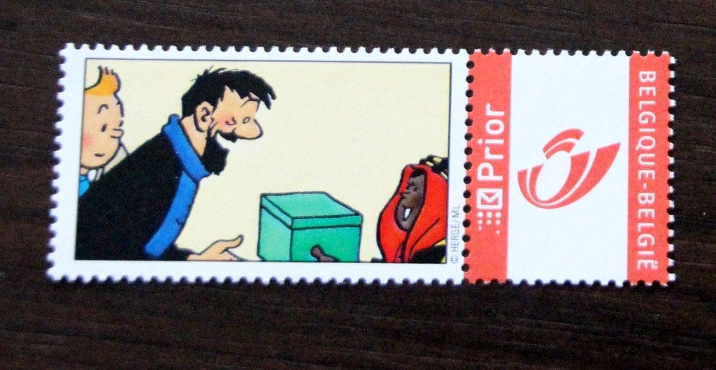 Belgie duostamp duo Kuifje Hergé Tintin MNH special ed., Postzegels en Munten, Verzenden, Postfris