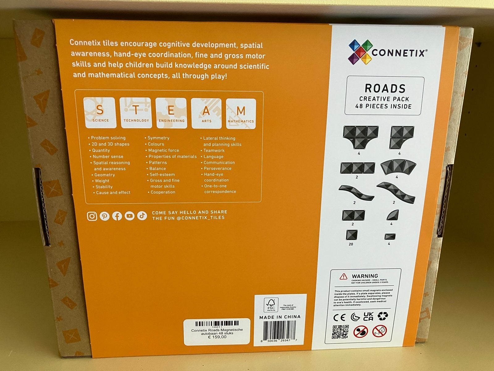 Connetix Roads Creative Pack - Magnetische Tegels, Ophalen of Verzenden, Nieuw, Overige merken