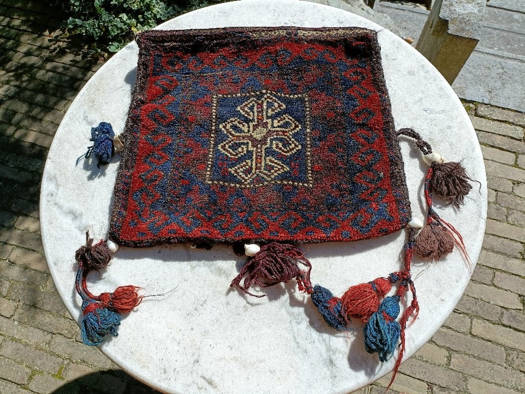 Perzisch tapijt geweven geknoopt graan kamelen tas native, Antiek en Kunst, Ophalen of Verzenden