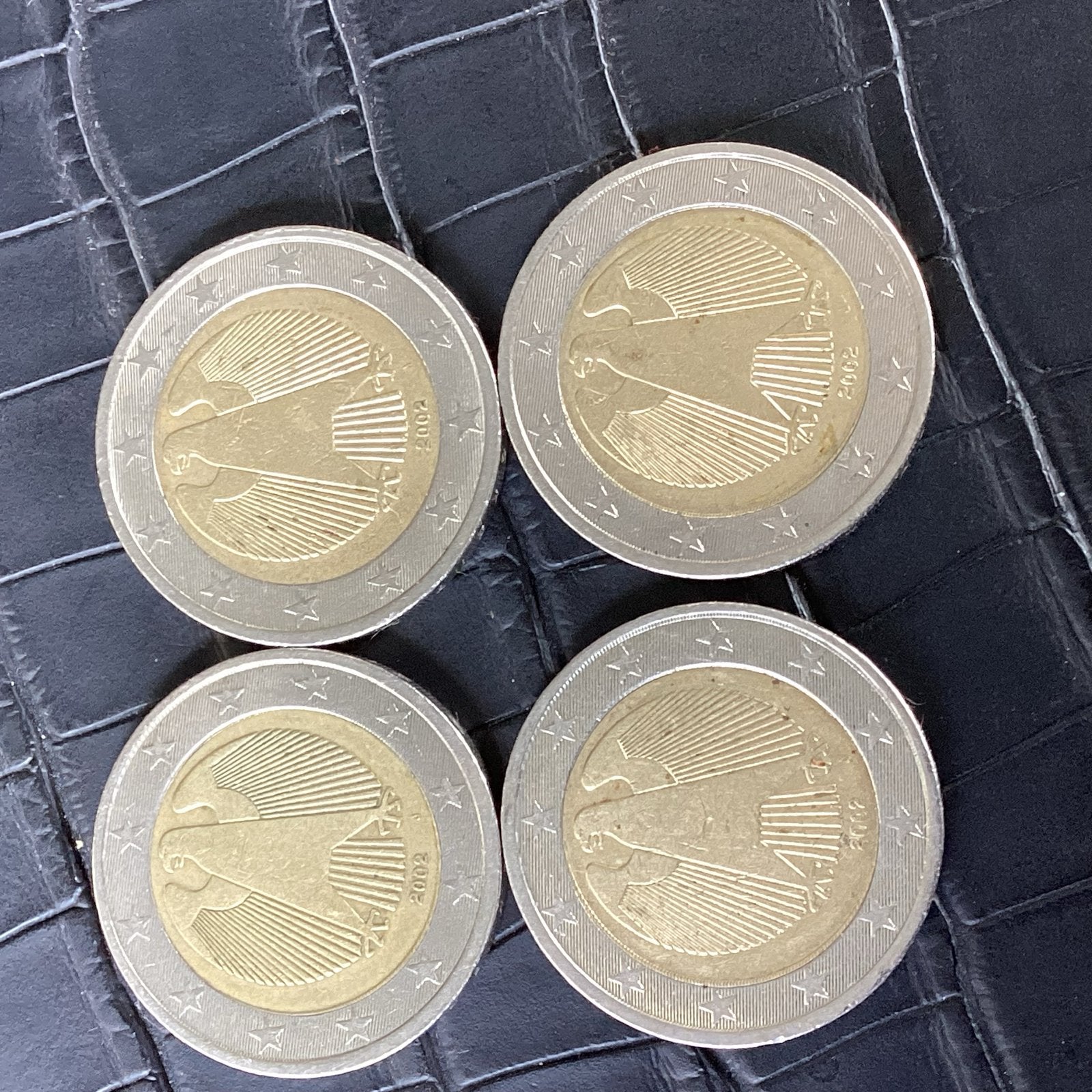 4x 2 Euro munten Duitsland 2002 J, Ophalen, Duitsland, 2 euro, Setje