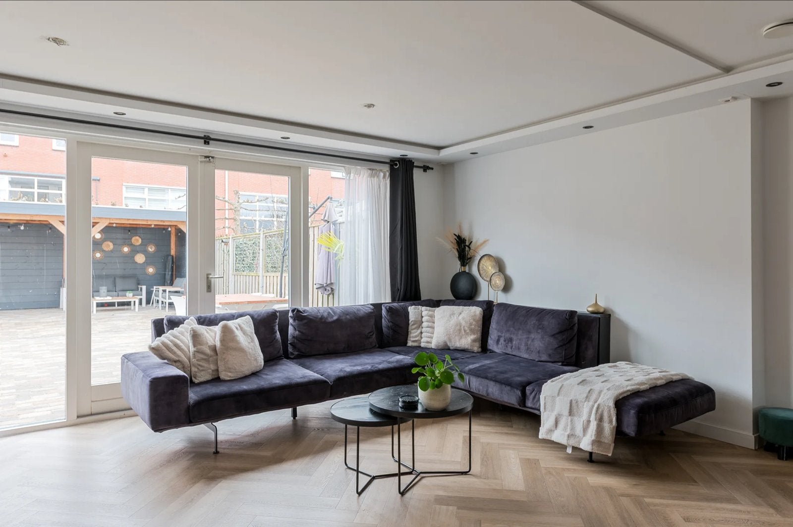 Moderne Passe Partout- Velours, Ophalen, Hoekbank, 300 cm of meer, Zo goed als nieuw