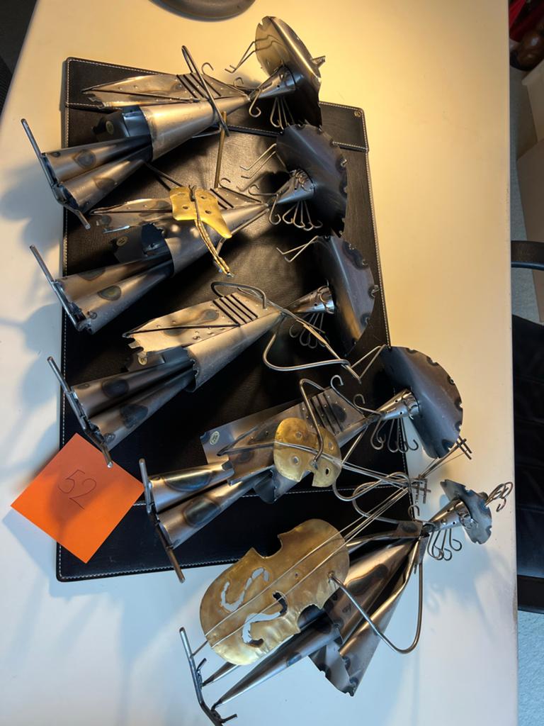 Stalen beeldjes van muzikanten - Unieke decoratie, Antiek en Kunst, Zilver, Groep mensen, Ophalen of Verzenden, Handgemaakt