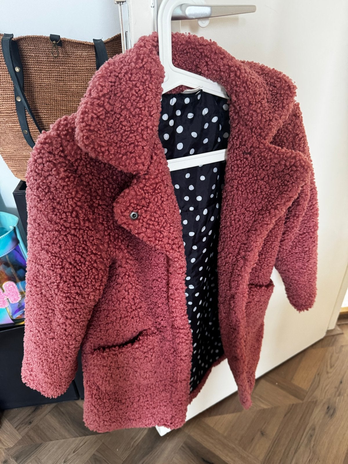 HEMA Meisjes Jas - Teddy Stof - Maat 134/140, Kinderen en Baby's, Kinderkleding | Maat 134, Ophalen, Gebruikt, Meisje, Jas
