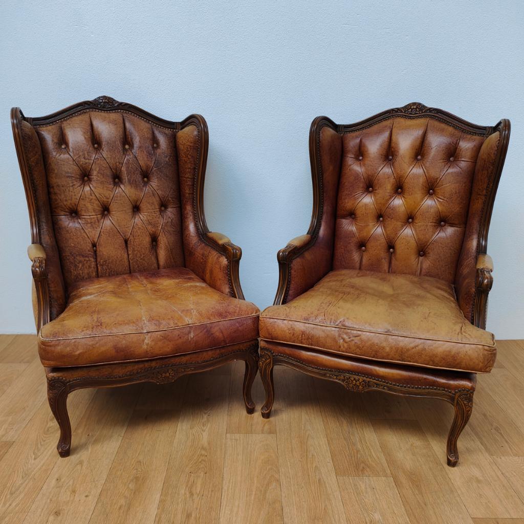 Set Vintage Antieke Oor Fauteuils, Queen Ann stoelen, Valkenswaard, Gebruikt, Info@flashbackfurniture.nl, Flashback Furniture