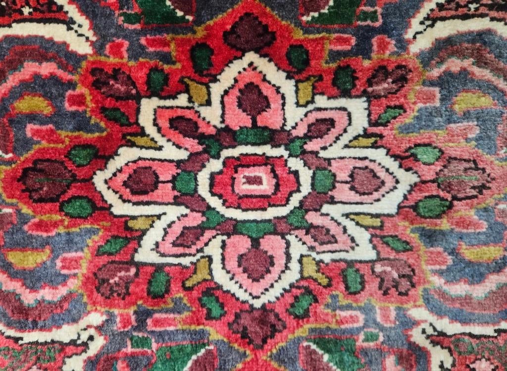 Handgeknoopt Perzisch wol Hamadan tapijt medallion 216x300cm, Crème, Gebruikt, 150 tot 200 cm, Onbekend