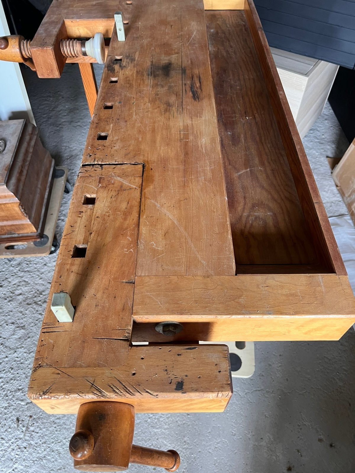 Sjöbergs vintage meubelmakers werkbank, Doe-het-zelf en Verbouw, Ophalen, Gebruikt, 120 tot 170 cm, Bankschroef