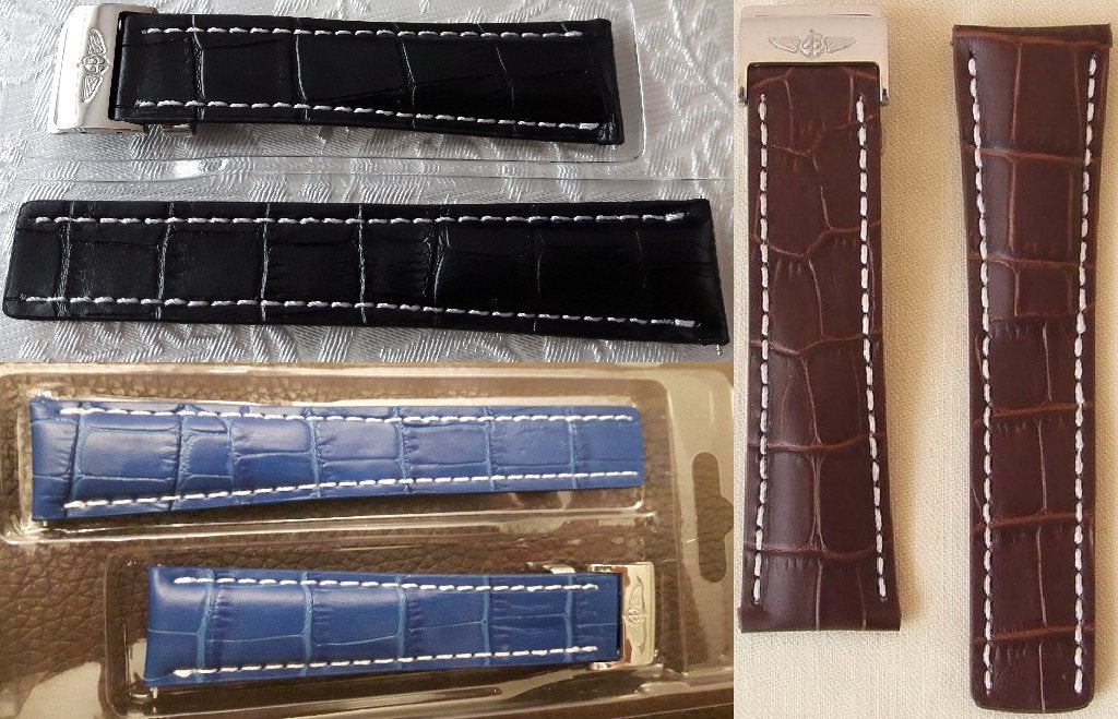 BREITLING BAND leer horlogeband horloge band vlindersluiting, Verzenden, Nieuw