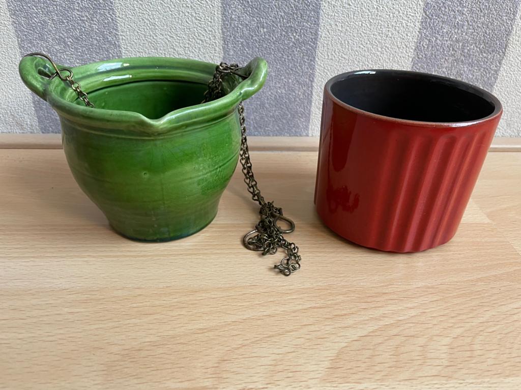 Reto vintage bloempotjes, Tuin en Terras, Bloempotten, Ophalen, Rond, Binnen, Zo goed als nieuw