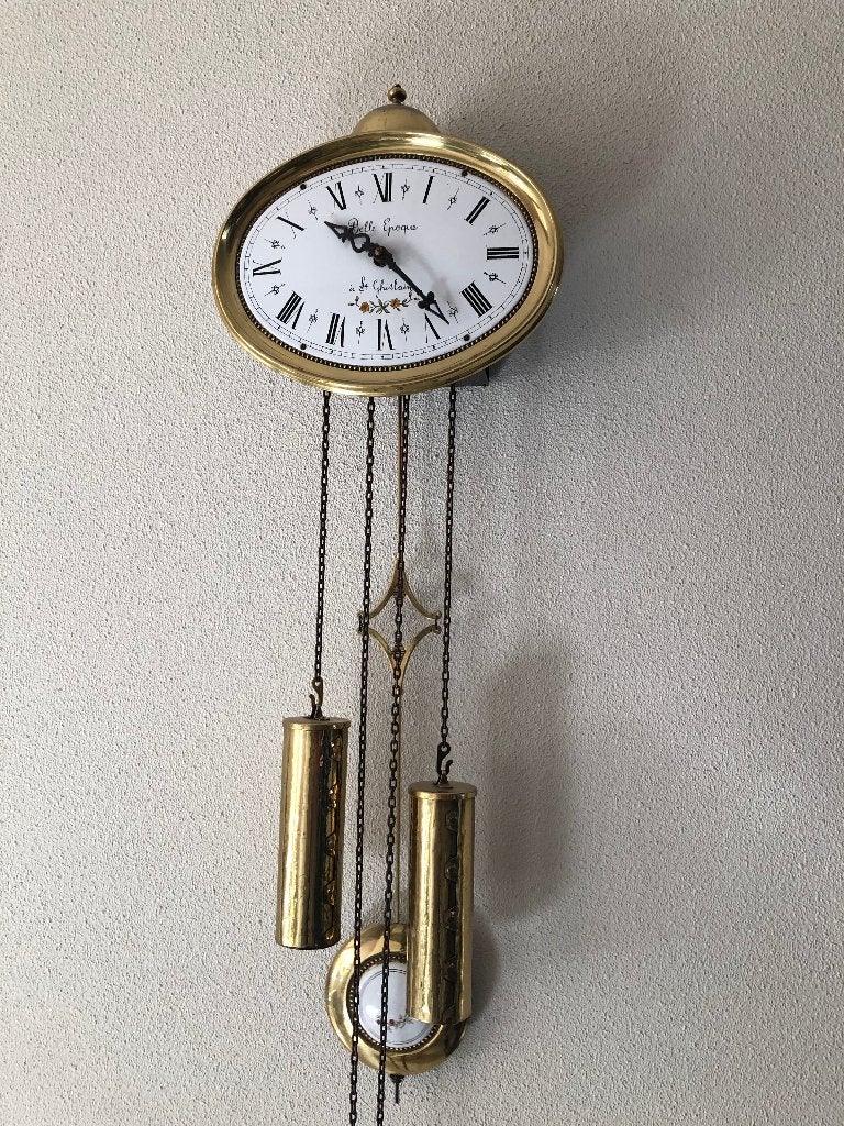 Antieke Wandklok met Gewichten - Belle Epoque werkend, Ophalen