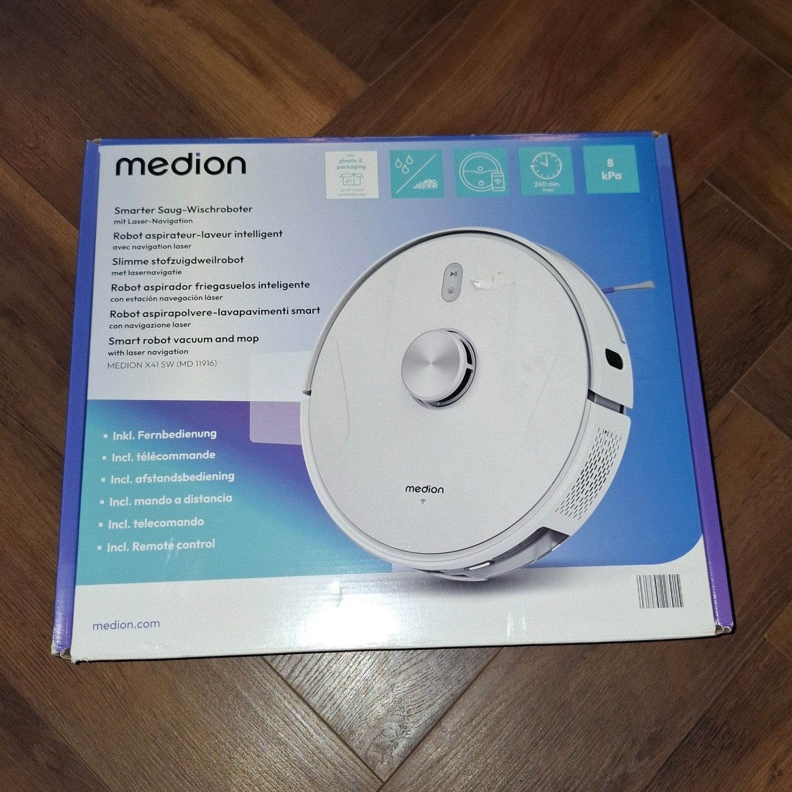Medion X41SW - Robotstofzuiger Nieuw in doos, Witgoed en Apparatuur, Stofzuigers, Overige merken, Ophalen of Verzenden, Robotstofzuiger