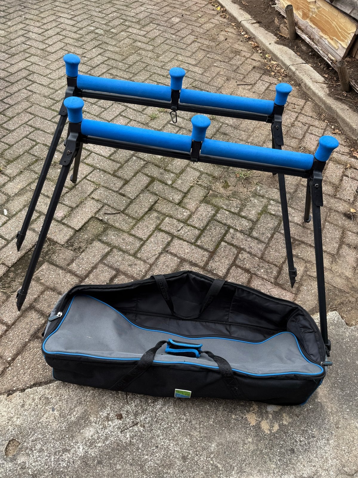 Preston afsteekrollers 2 stuks met rollertas 85 cm breed, Verzenden, Gebruikt, Overige typen