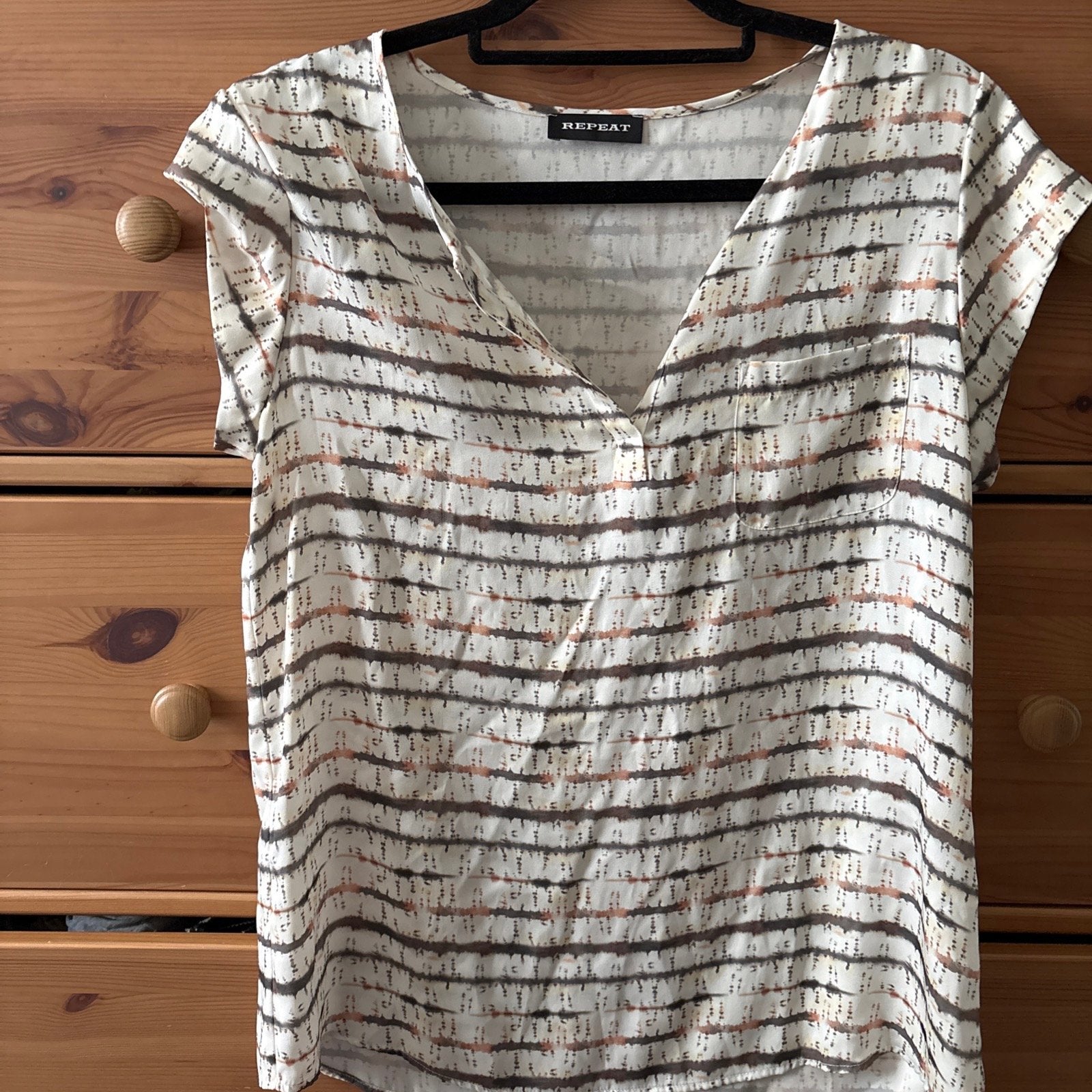 REPEAT Blouse met korte mouwen - Maat S, Zo goed als nieuw, Korte mouw, Maat 36 (S), Meerkleurig