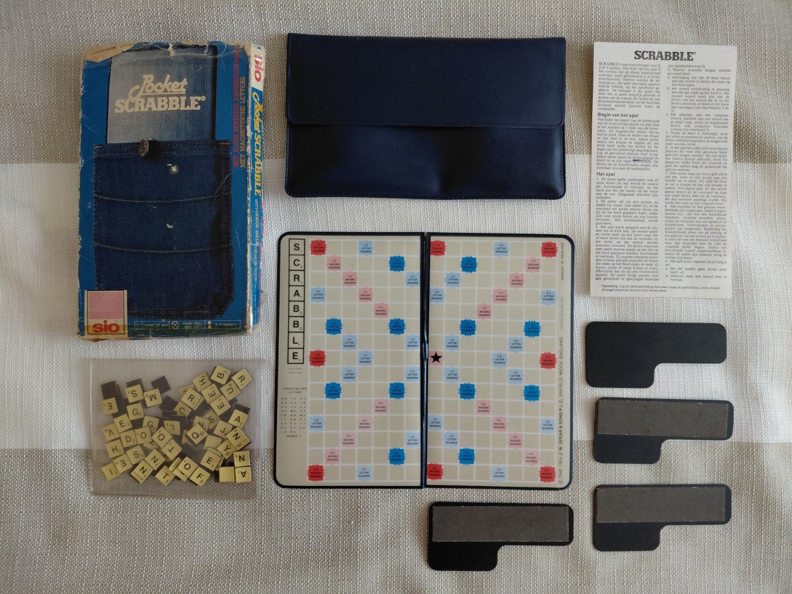 Pocket Scrabble. Heel oud en bijzonder., Antiek en Kunst, Ophalen of Verzenden
