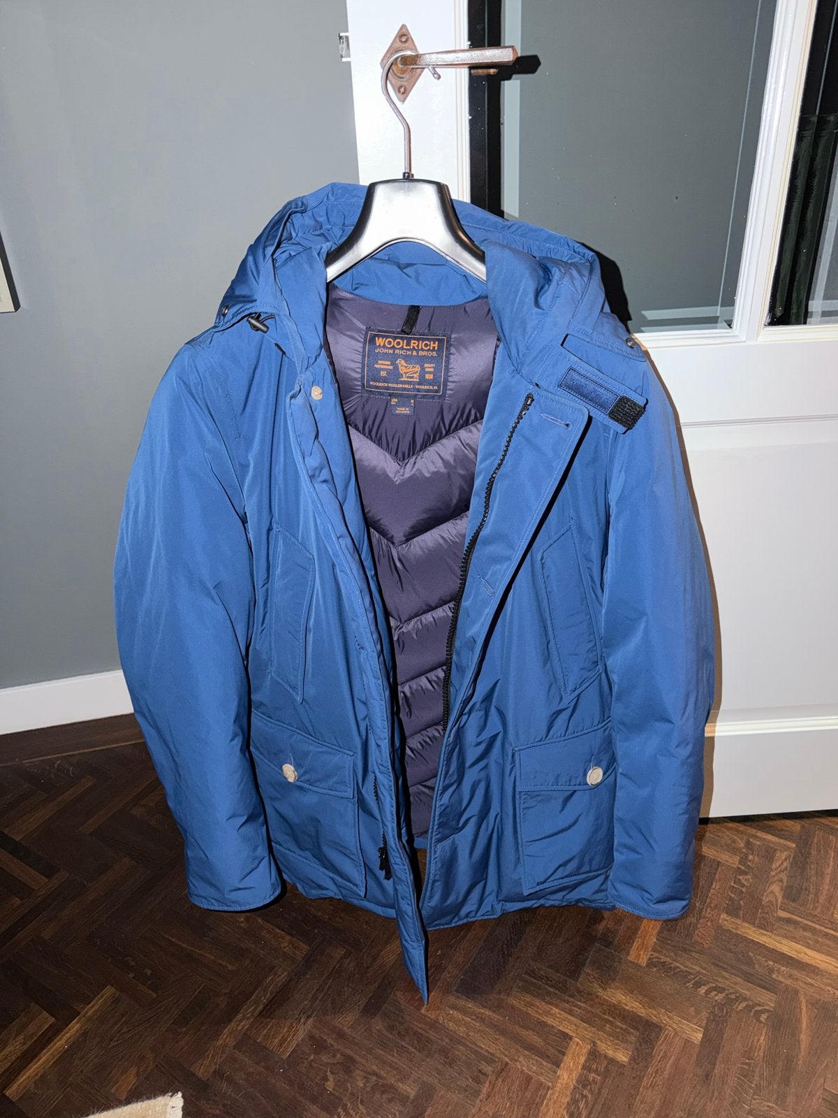 Woolrich winter jas maat L, Ophalen of Verzenden, Zo goed als nieuw, Maat 52/54 (L), Blauw