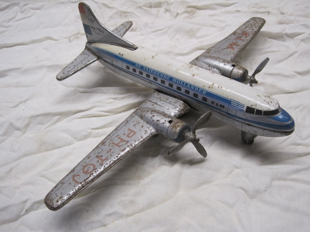 antiek speelgoed Ijzeren vliegtuig klm, Ophalen of Verzenden
