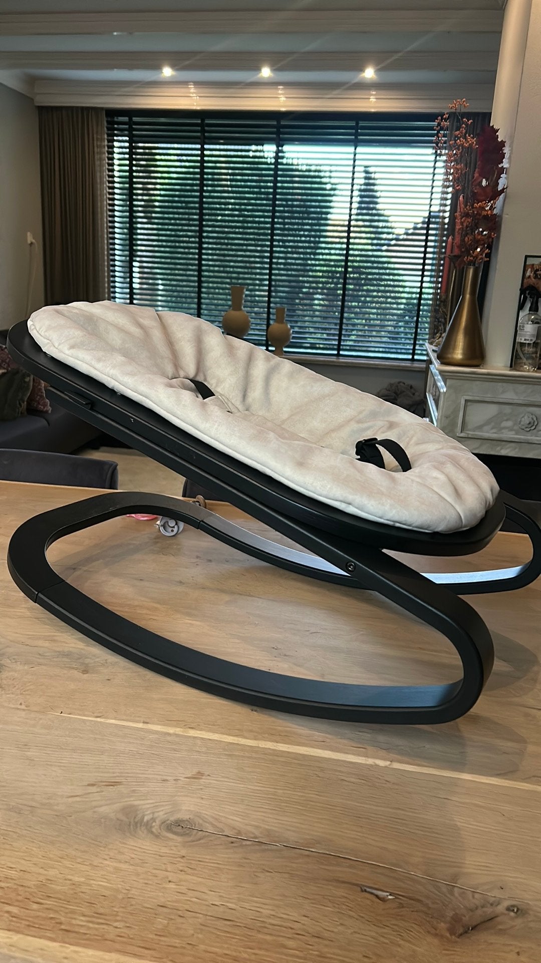 Kidsmill Up! Wipstoel / Bouncer Complete Set | Beige Suède, Ophalen, Zo goed als nieuw
