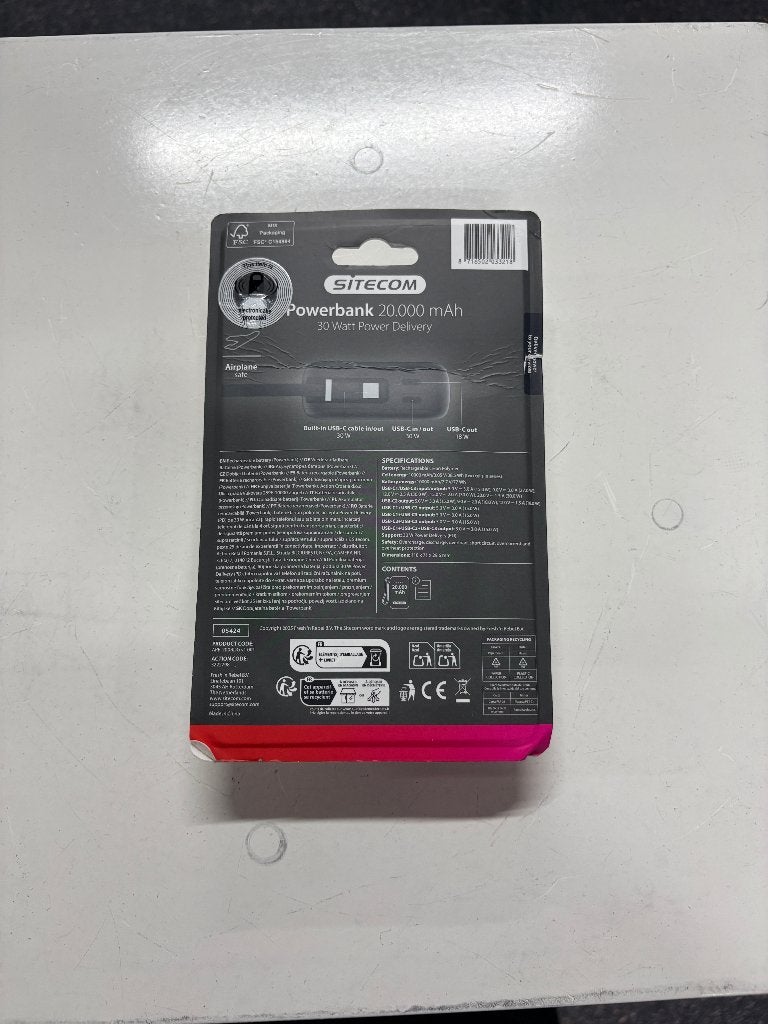 Sitecom Powerbank 20.000 mAh | Draagbare Oplader, ., Nieuw, Ophalen of Verzenden, .
