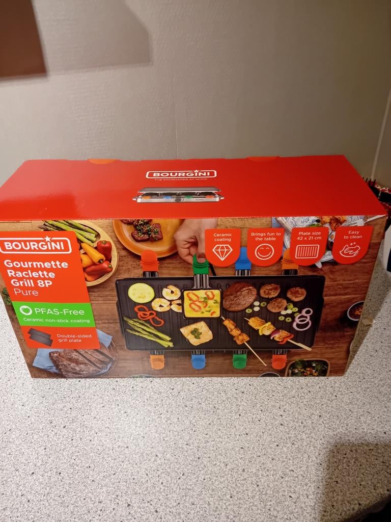 Bourgini Gourmette Raclette Grill, Ophalen, Nieuw, 8 personen of meer