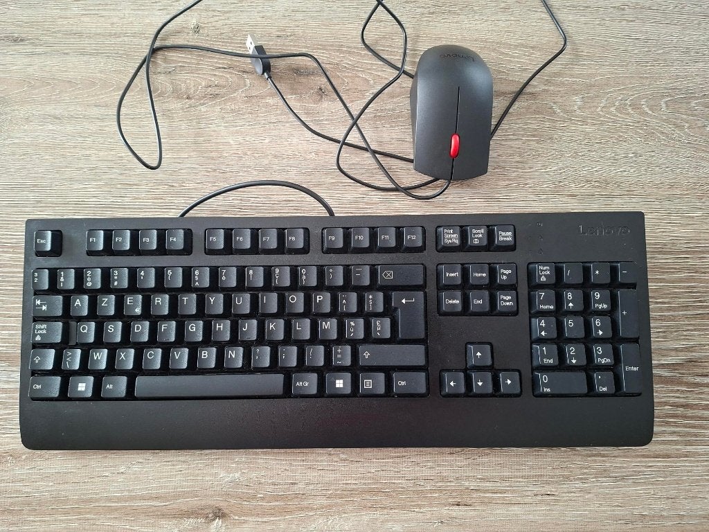 Toetsenbord Azerty met muis Lenovo, Toetsenbord en muis-set, Azerty, Ophalen of Verzenden, Zo goed als nieuw