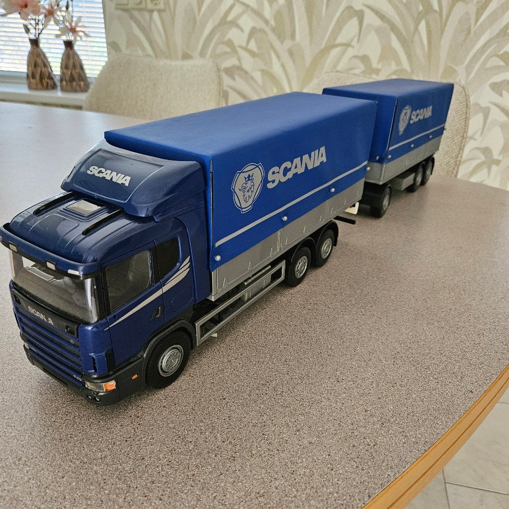 EMEK: SCANIA 142L 420 HUIFBAKWAGEN MET AANHANGER, Ophalen of Verzenden, Zo goed als nieuw, Bus of Vrachtwagen, Overige merken