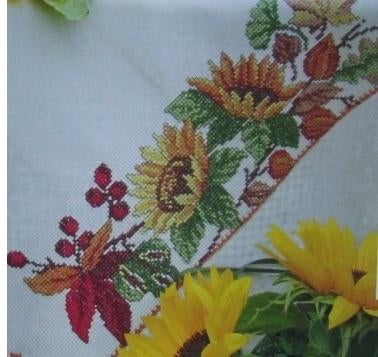 Borduurpatroon  Zonnebloemen rand   nr  8343, Verzenden, Nieuw, Handborduren, Patroon