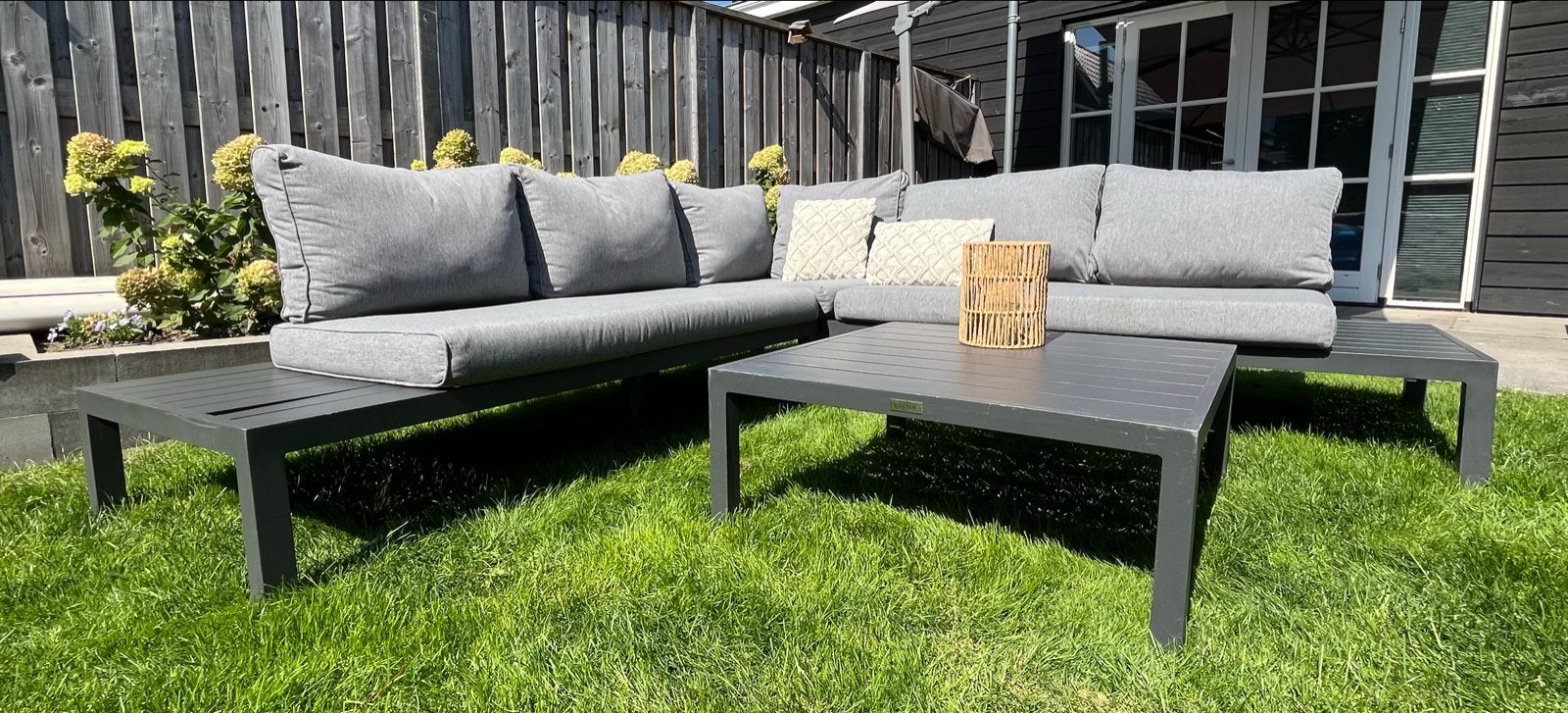 Exotan Loungeset - Aluminium met kussens, Tuin en Terras, Tuinsets en Loungesets, Ophalen, 5 zitplaatsen, Gebruikt, Aluminium
