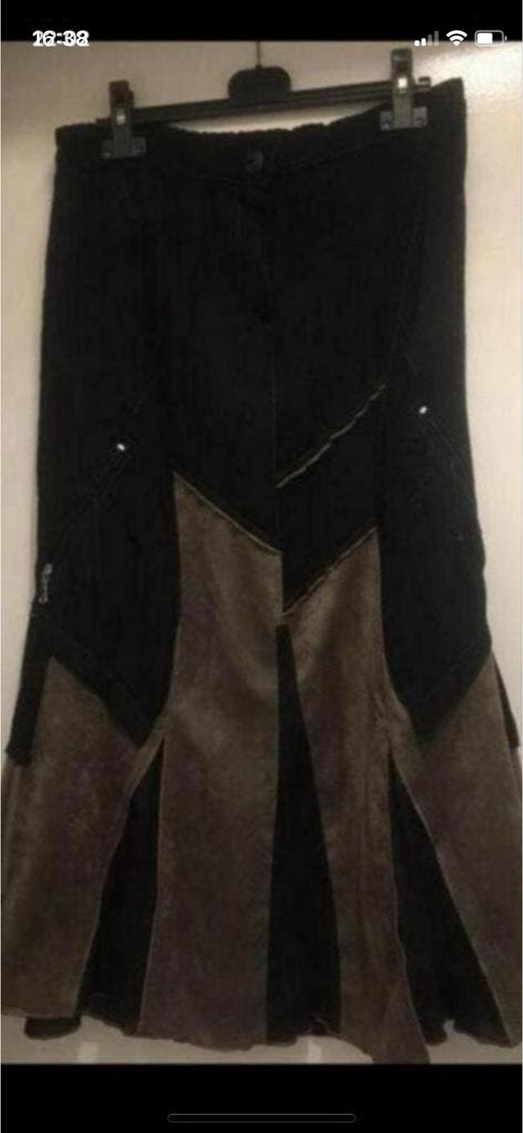 Jean-Marc-Philippe Zwarte Rok met Suède Details, Ophalen, Zwart, Maat 42/44 (L), Nieuw