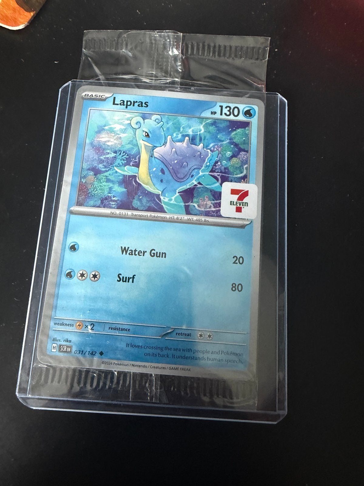 Sealed 7-Eleven Stamped Lapras Promo Stellar Crown, Ophalen of Verzenden, Nieuw, Losse kaart, Foil