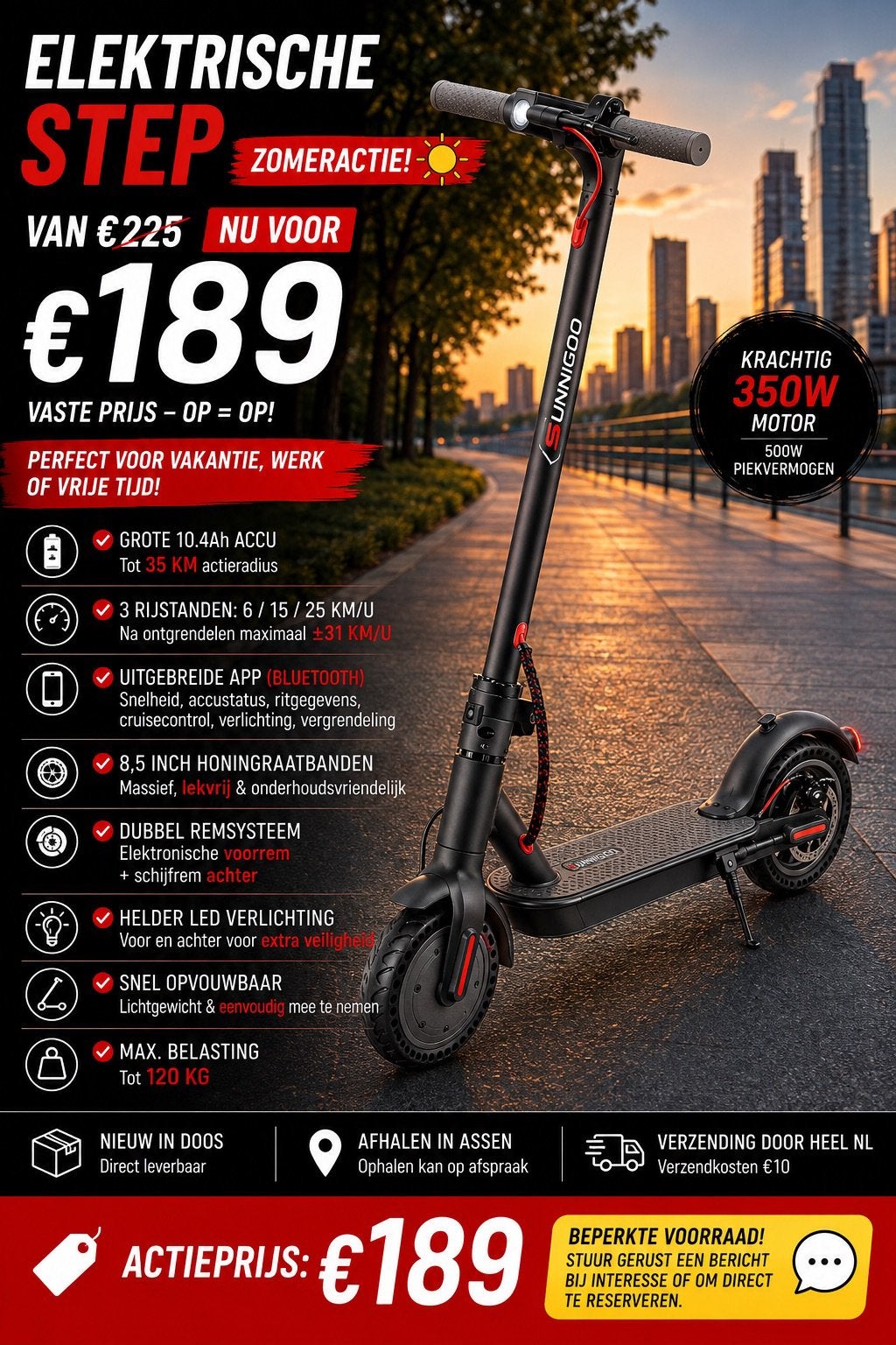 Elektrische Step Showmodel Als Nieuw | Vaste Prijs €150, Ophalen of Verzenden, Zo goed als nieuw, Elektrische step (E-scooter)