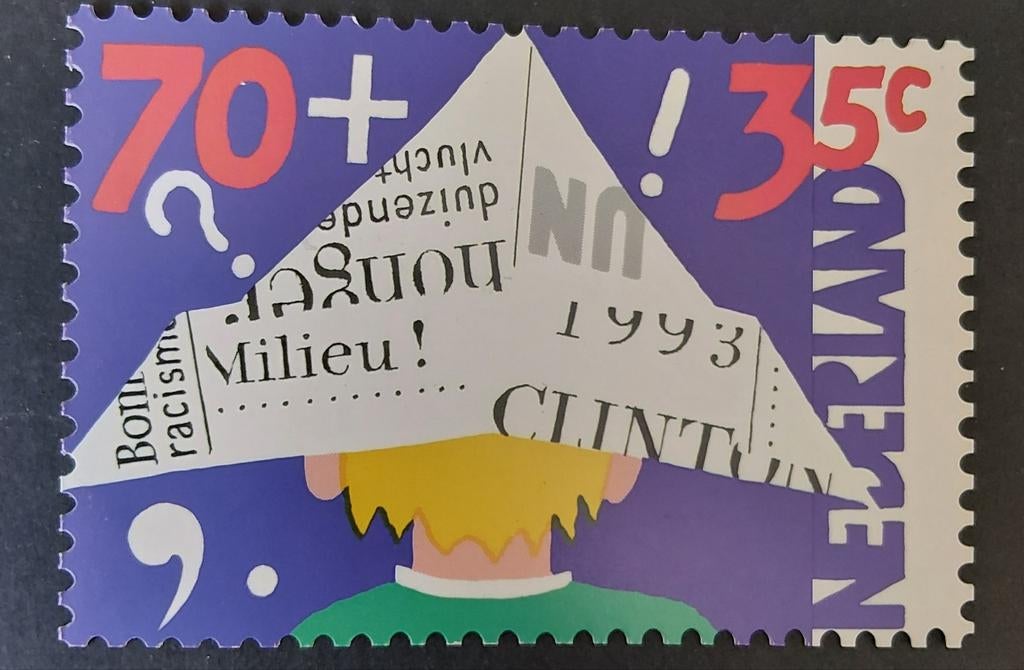 Kinderbedankkaart kinderpostzegels 1993 S oplage (No.292), Verzenden, Na 1940, Gestempeld