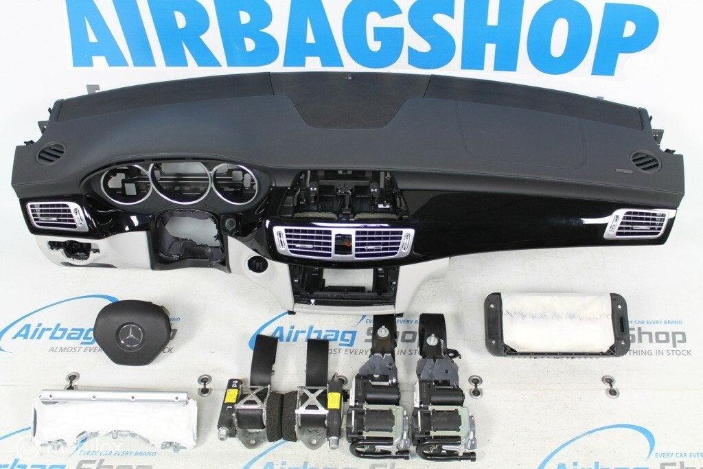 Airbag set Dashboard zwart/wit Mercedes CLS W218 (2010-2018), Gebruikt, Ophalen of Verzenden