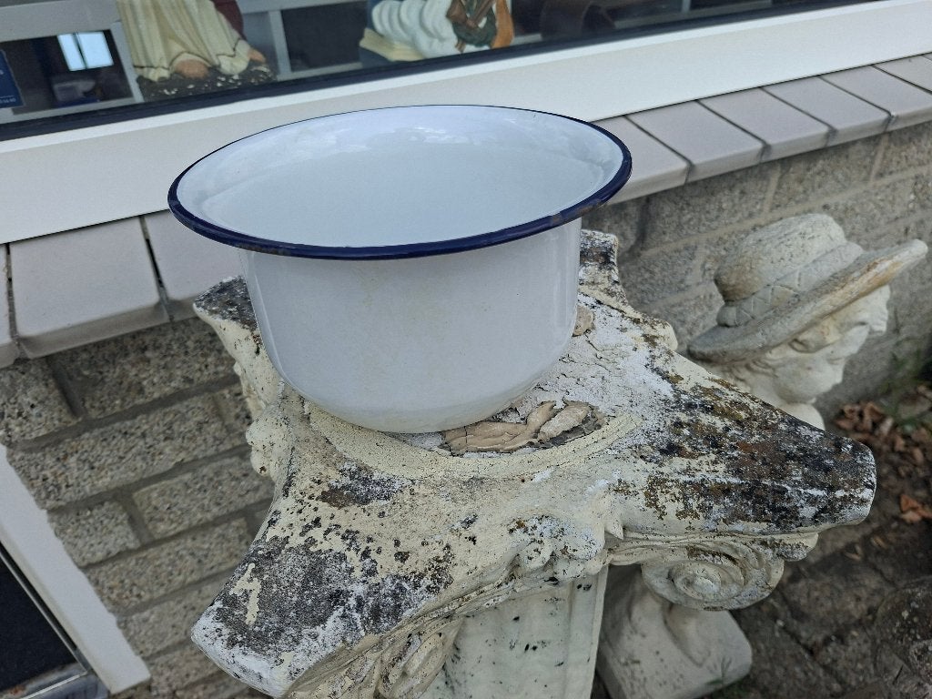 oude witte emaille piespot, Antiek en Kunst, Ophalen of Verzenden
