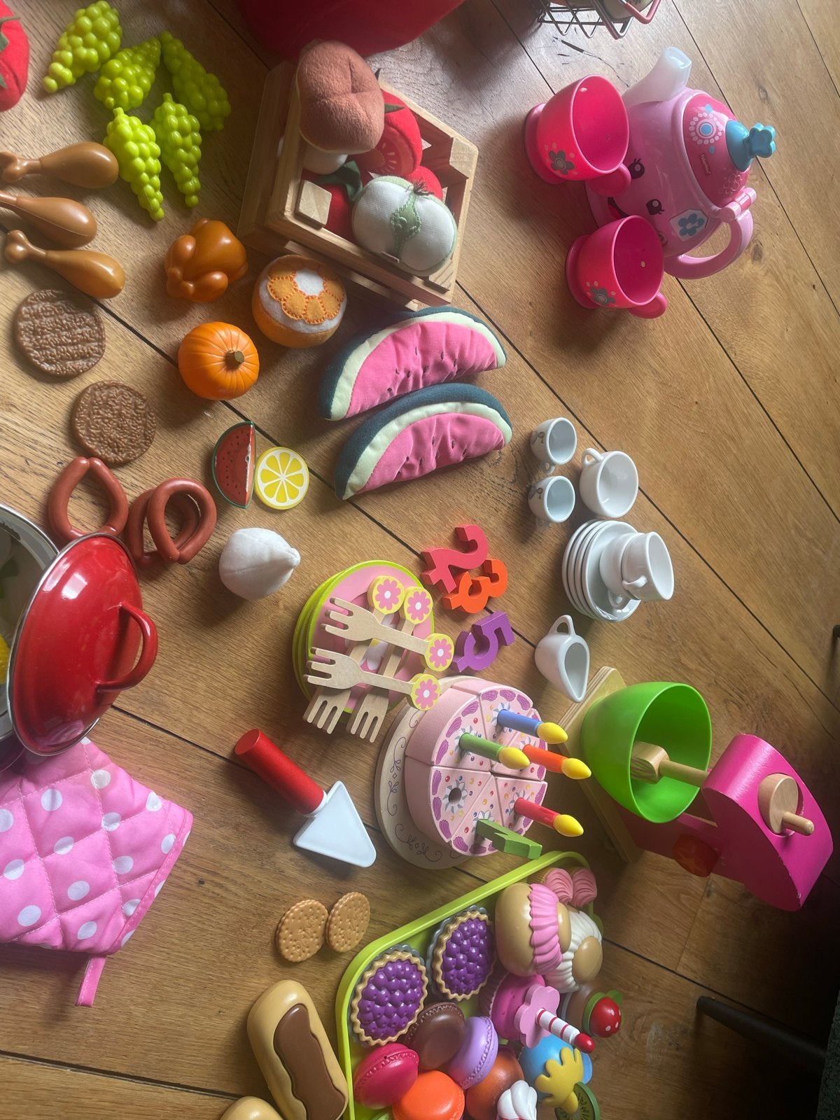 Grote set speelgoedkeuken, boodschappen en theeservies, Ophalen, Gebruikt, Jongen of Meisje