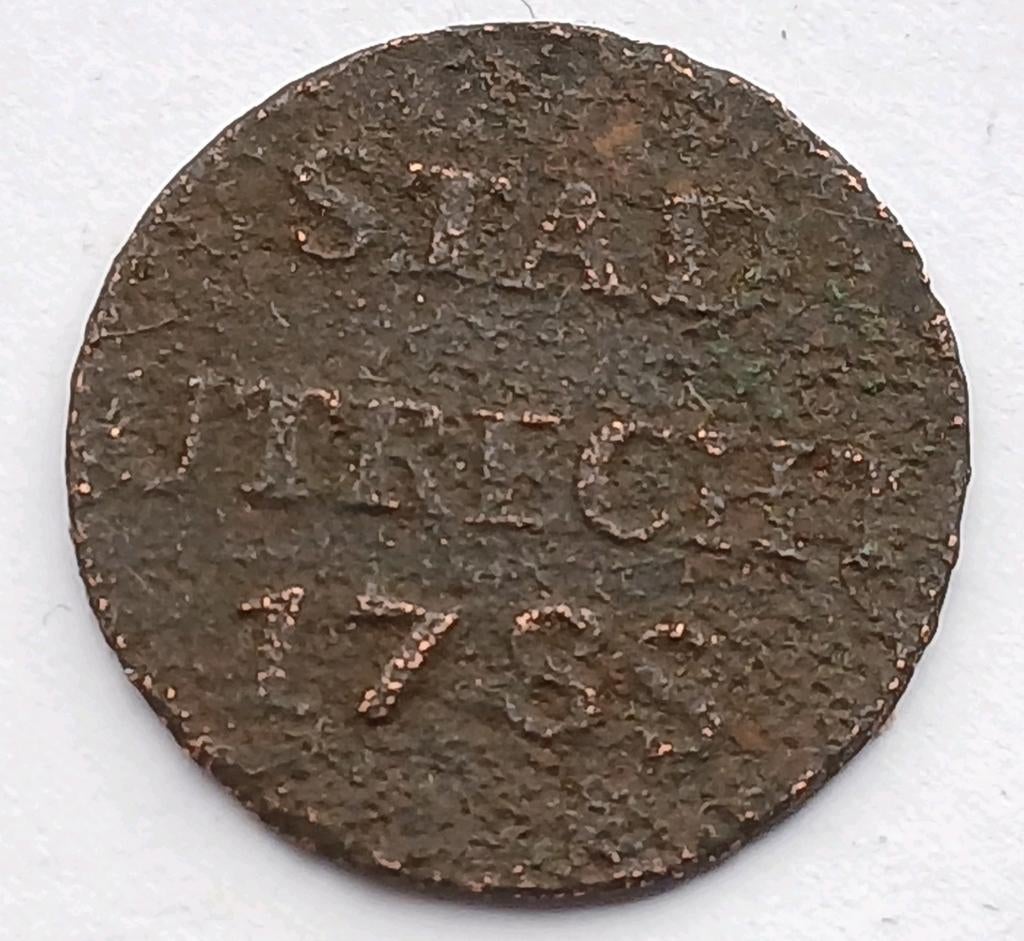 1 Duit 1788 Stad Utrecht Oude Antieke Munt Nederland, Postzegels en Munten, Ophalen of Verzenden, Vóór koninkrijk, Overige waardes