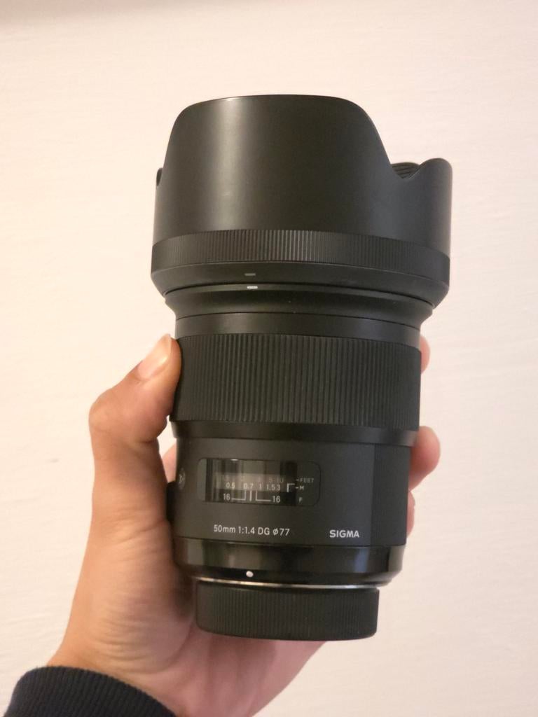 Sigma 50mm F1.4 Art Nikon-F objectief, Audio, Tv en Foto, Fotografie | Lenzen en Objectieven, Ophalen, Gebruikt, Standaardlens