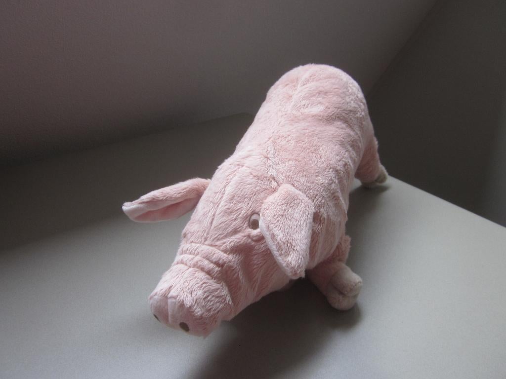 Ikea Knorrig roze pluche varken big geborduurde tepeltjes, Overige typen, Nieuw, Ophalen of Verzenden, Middelgroot (20 tot 80 cm)