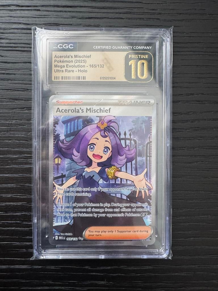 Acerola's Mischief 165/132 Full Art CGC 10 Pristine, Ophalen of Verzenden, Nieuw, Losse kaart, Foil