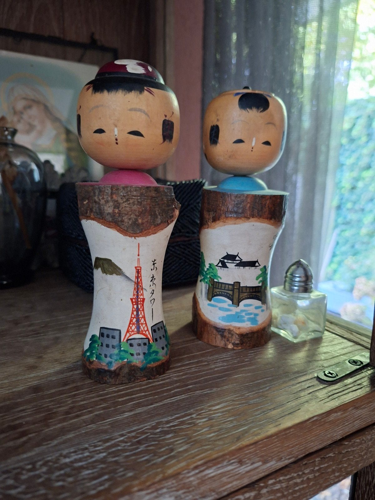 Vintage Japanse Kokeshi poppen - Set van 2, Ophalen of Verzenden, Gebruikt, Fantasy