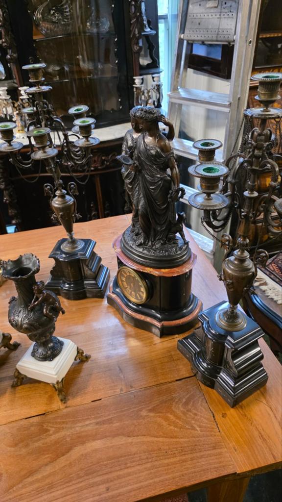 5 klokken ( stellen) brons € 800, Antiek en Kunst, Antiek | Klokken, Ophalen