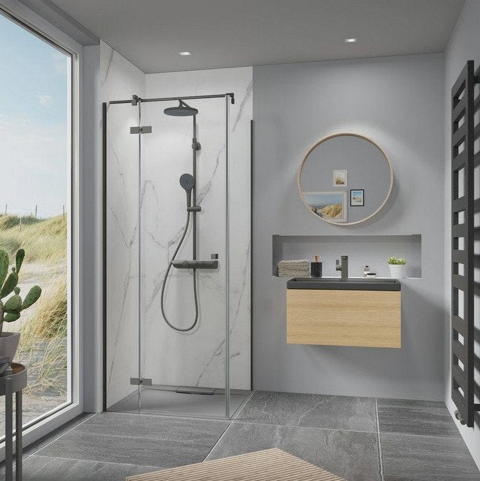 Ben Vivid douchecabine 120x90cm zwart geborsteld, Ophalen, Nieuw, Glas, Douche